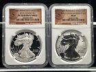 2012-S REVERSE PROOF SILVER EAGLE NGC RV PF69 & PF70 2 COIN SAN FRANCISCO SET