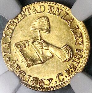 1867-C NGC MS 63 Mexico Gold 1/2 Escudo Culiacan Mint State Coin (24021703C)