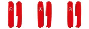 Pre-Owned Lot of 3 Kits Victorinox 91mm HANDLE / SCALE 2 Piece KIT in RED