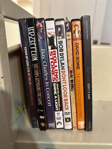 New Listing8 Music DVD Lot - Kings of Leon Led Zeppelin Rolling Stones Bob Dylan ACDC