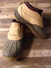 Vtg LL Bean Storm Chaser Brown Leather Ankle Duck Slip On Low Boots Women's 8 M