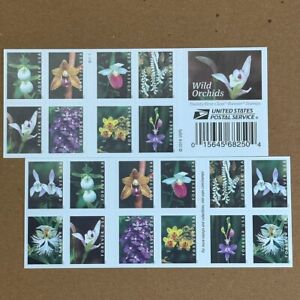 Wild Orchids Flowers Stamp Booklet of 20 First Class Postage Stamps Scott# 5444