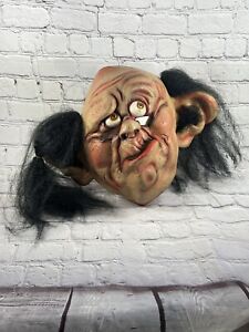 vtg  1999 Paper Magic Group Adult Latex Bald Head Ogre Troll Mask hairi ears