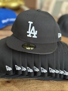 Los Angeles LA Dodgers New Era 59Fifty Fitted Hat On Field Black ALL SIZES Mens