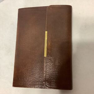 1977 Nelson Bible KJV Pocket Size Snap Flap Bonded Leather Red Letter Brown