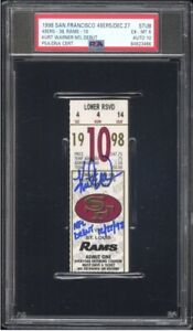 Kurt Warner PSA 6/10 NFL Debut Signed Ticket Stub St. Louis Rams 12/28/98 L@@K