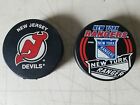 Hockey Puck Set, NJ Devils/ NY Rangers Official NHL Issued