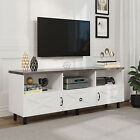 TV Stand for Up to 70 inch Farmhouse Entertainment Center with Storage Cabinet