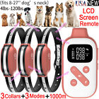 Dog Shock Training Collar Rechargeable Remote Control IPX7 Waterproof Adjustable