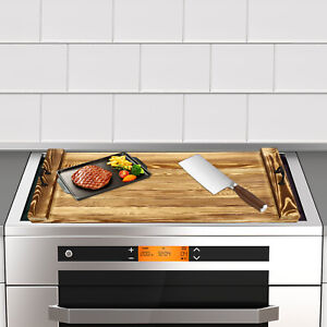 Noodle Board Stove Cover Pine Wood Stove Top Cover fit: Electric Stove Gas Stove