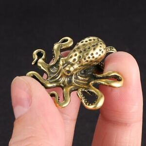 Brass Octopus Figurine Small Statue Animal Figurines Toys House Office Ornament
