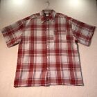 CalTop Shirt Mens 3XL Red Plaid Short Sleeve Button Up VTG LA Cholo Streetwear