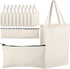 20 Pieces Canvas Tote Bags Bulk, Blank Plain Canvas Bag, Reusable Grocery Shoppi