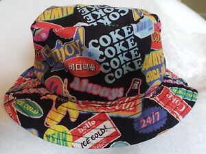 Coca-Cola Reversible Bucket Hat Black/Red Multicolor Fun Coke Design Collectible
