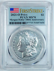 2021-O Privy Morgan Silver Dollar - PCGS MS 70 - 100th Anniversary - Flag FS