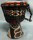 NEW 8” Authentic Handmade Carved DJEMBE Goblet Rope-tuned Skin-covered DRUM