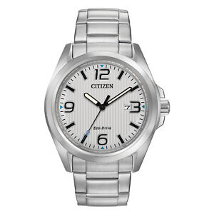 Citizen Eco-Drive Men's Chandler Silver Dial Bracelet Watch 43mm AW1430-86A