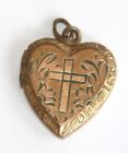 Vintage victorian Shved & Cohen S&C locket heart cross gold filled