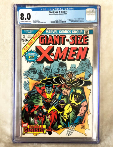 New ListingGiant-Size X-Men #1 CGC 8.0 First New X-Men Wolverine Nightcrawler Storm 1975