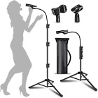 Mic Stand Boom Microphone Stands Tripod Gooseneck Mic Arm Stand Height Adjust...