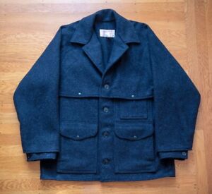 FILSON Double Mackinaw Cruiser Jacket Wool Size 42 Gray USA Excellent