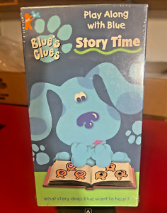Blues Clues Story Time VHS 1998 Play Along With Blue Nick Jr Orange Tape New