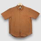 Territory Ahead Mens XXL Orange Plaid Cotton Short Sleeve Button Front Shirt