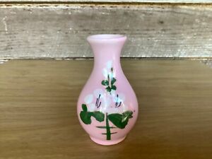 New ListingVintage Mini Pottery Vase Pink Floral Dogwood Artisan Cottagecore Shabby