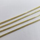 10K Hollow Yellow Gold Franco Box Link Chain Necklace Men Women 1.5mm 16-30