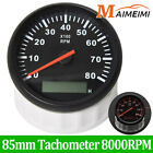 85mm Marine Tachometer 0-8000 RPM Outboard Engine LCD Gauge For Car Boat Yacht