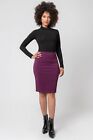 NEW Leota Pencil Skirt AUBERGINE Luxe Jacquard Tabitha L Large Purple NWT