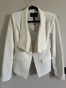 BCBG MAXAZRIA Kelvin Off White Drape Lapel Blazer Jacket Size S