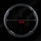 Black carbon fiber Car Steering Wheel Cover Breathable Anti-slip Accessories (For: Land Rover LR4)