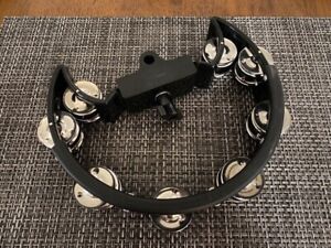 Drum Set Tambourine 9” Black with Mounting Eye Bolt in Perfect Condition!!