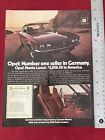 Opel Manta Luxus Car 1973 Print Ad - Great To Frame!
