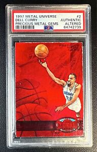 DELL CURRY PSA AUTH ALTERED 1997 METAL UNIVERSE #2 PRECIOUS GEMS RED 18/100 PMG