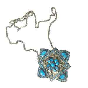 Antique Tibetan turquoise pendant necklace