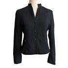 Akris Punto Blazer Black Womens Size 6 Classic Career Designer Modern Button Up