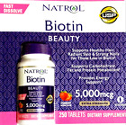 Natrol Biotin 5000 mcg 250 Tablets Nail/Hair/Skin/Energy Support Exp 05/2025