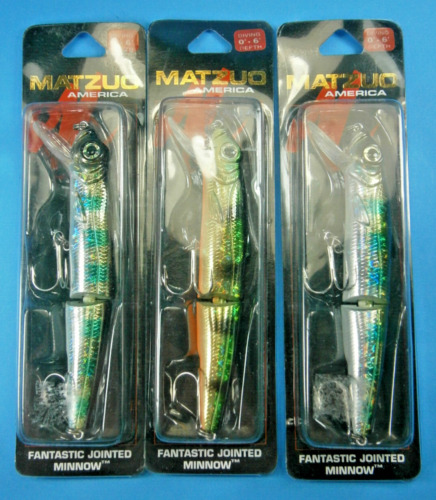 Matzuo Fantastic Jointed Minnow Lot Of (3) Lures - New Old Stock