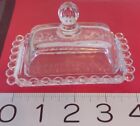 VINTAGE GLASS SMALL COVERED BUTTER DISH PEARL COLLECTION CRYSTAL