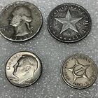New ListingLot  4  USA & World Foreign Silver Coins 1940' s 50's  60's FREE SH