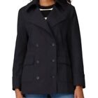 Current/Elliot Black Cotton & Wool Blend pea coat Double Breasted Women's Size 4
