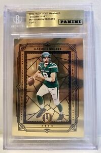 2023 Panini Gold Standard 1/1 Aaron Rodgers 14K Gold Golden Ticket NY Jets 🔥