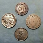 INDIAN  HEAD  PENNY  Starter Collection Lot of 4 Old US Coins WITH  TRACKING