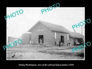 OLD LARGE HISTORIC PHOTO OF ORTING WASHINGTON THE RAILROAD DEPOT STATION c1910