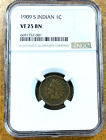 1909-S Indian Head cent  NGC graded VF25 key date