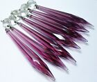New Listing7 Vintage Purple Amethyst Chandelier Icicle Faceted Spear Crystal LONG 5