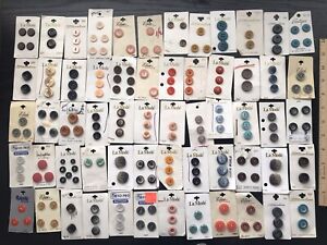 Vintage Lot of Buttons on Cards, Le Chic, LaMode, Elan, Etc.