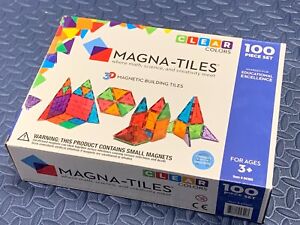 Special Edition-Magna Tiles 100-Piece Clear Colors Magnetic Building Tiles NIBOX